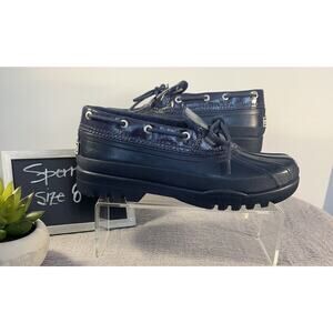 Women's Sperry Waterproof Rubber Boot Shoe Size 8 Navy Blue Top Sider